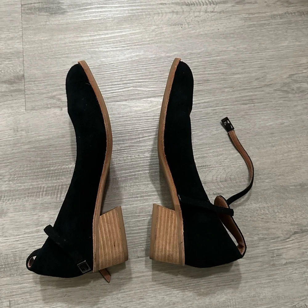 JEFFREY CAMPBELL × FREE PEOPLE Womens Black Suede Boulevard Heels Pumps Size 8.5